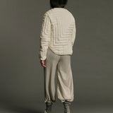 Reversible L Chev Bomber - Warm White & Putty