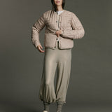 Reversible L Chev Bomber - Warm White & Putty