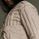 Reversible L Chev Bomber - Warm White & Putty