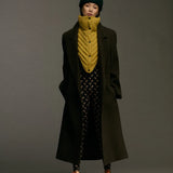 Wool Double Breasted Overcoat - Brown Heather