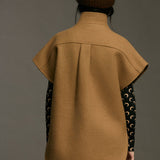 Mohair Metal Zip Vest - Camel