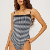 Marbella 1-Piece Bathing Suit - B+ W Gingham