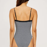Marbella 1-Piece Bathing Suit - B+ W Gingham