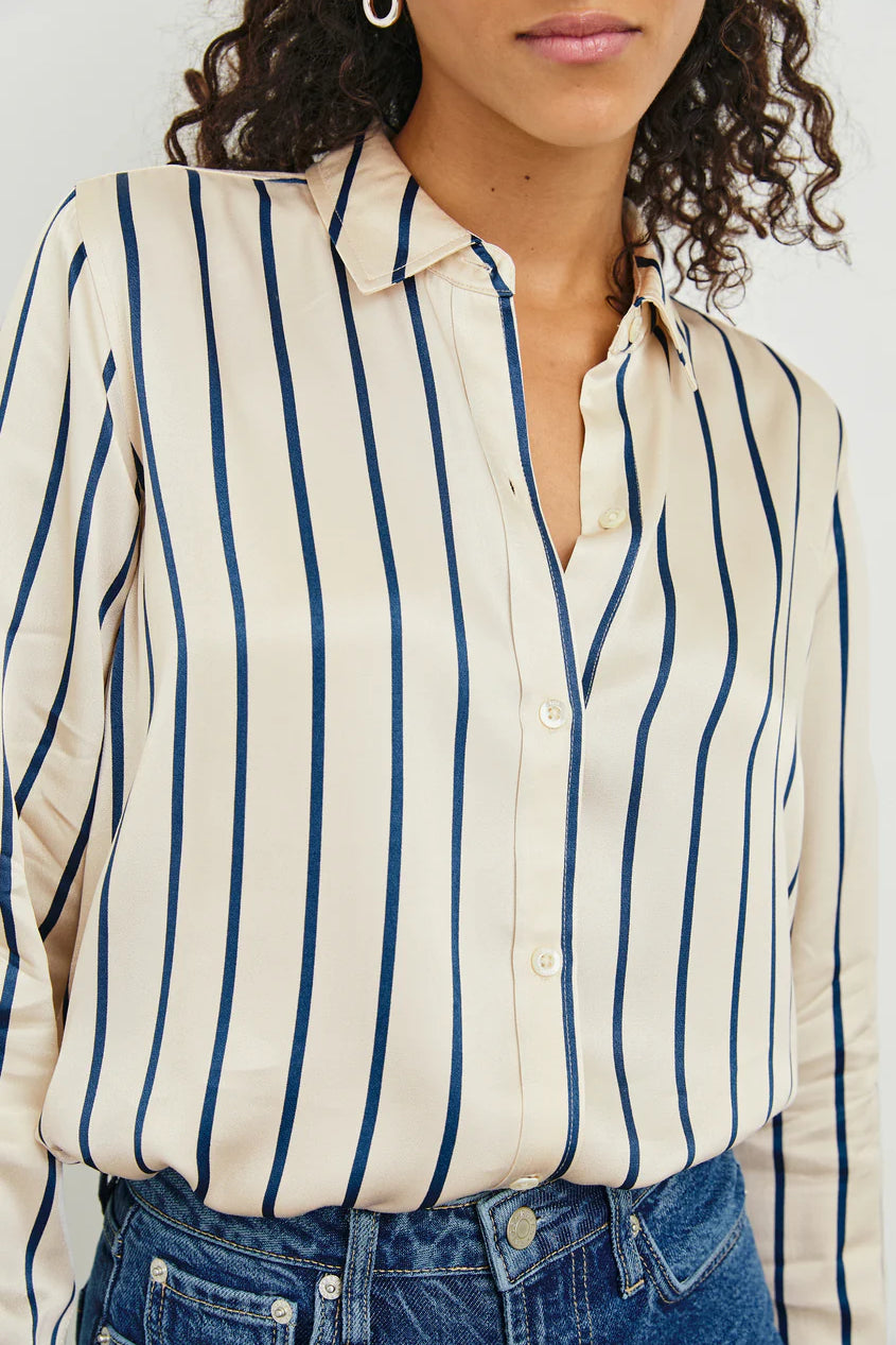 Maria Shirt - Ceramic Navy Stripe