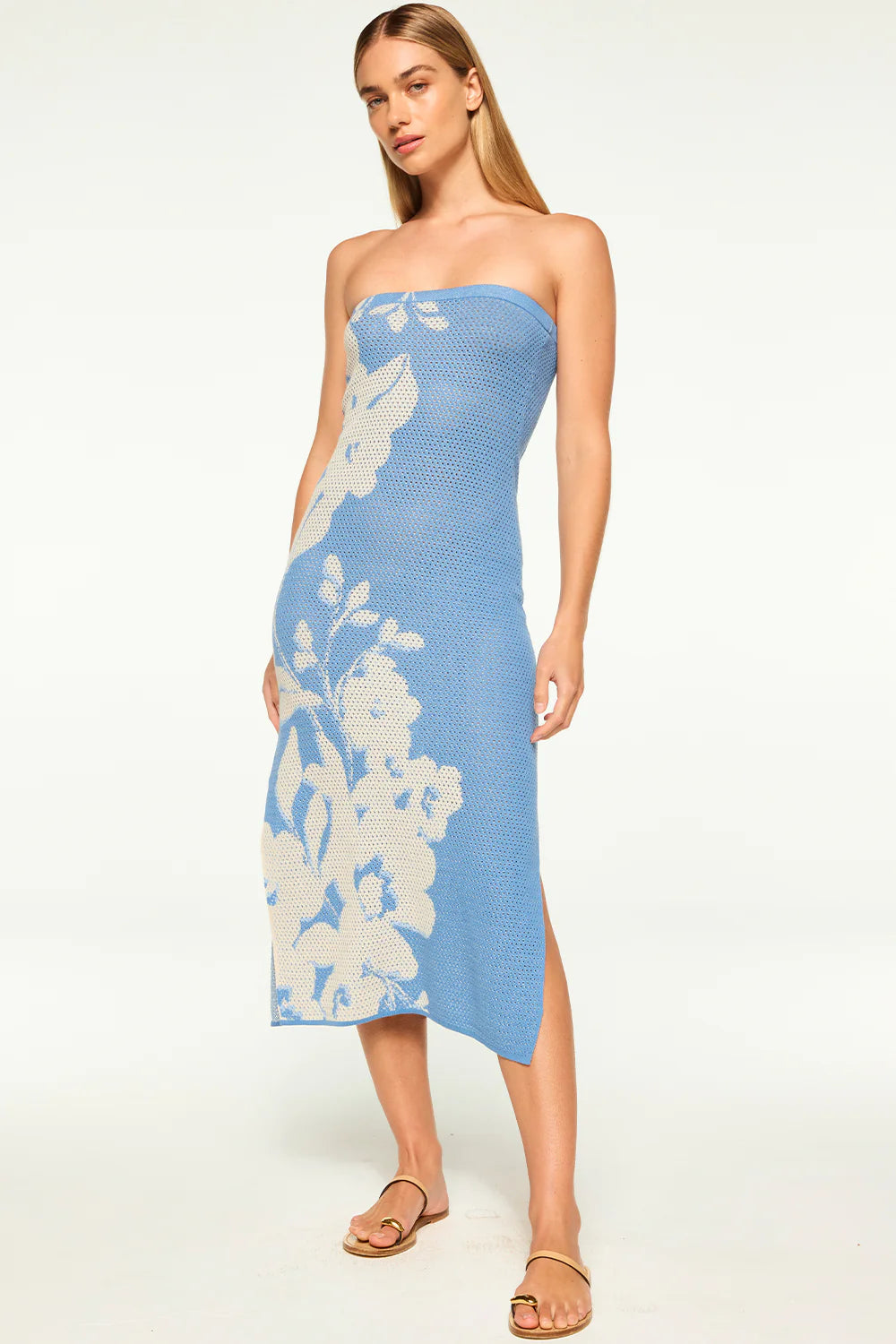 Matti Dress - Blue Hibiscus Flora