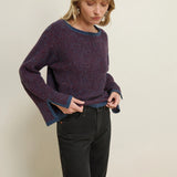 Willow Pullover Sweater - Strada Navy Truffle Stripe