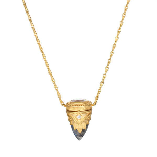 Guiding Spirit Labradorite Feather Locket