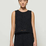 Sheri Lace Tank - Jet Black