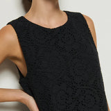 Sheri Lace Tank - Jet Black