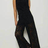 Sheri Lace Tank - Jet Black