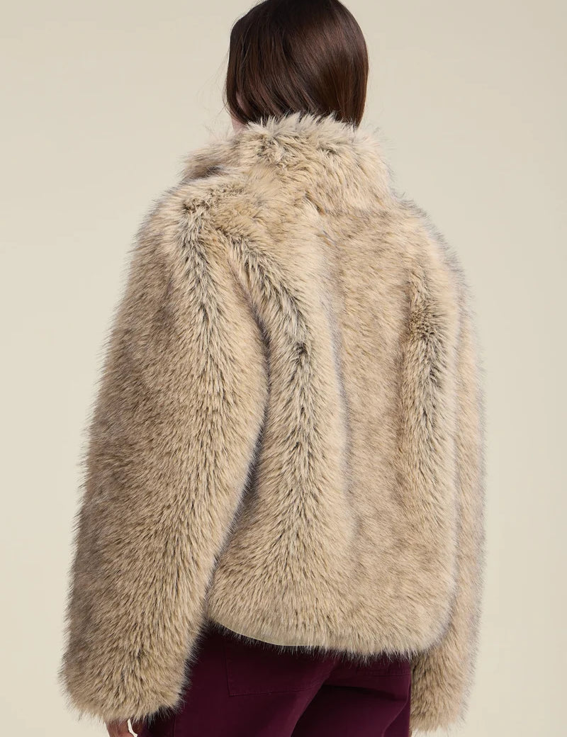 Noelle Lux Fur Jacket - Taupe