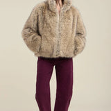 Noelle Lux Fur Jacket - Taupe