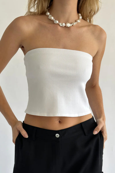 The Rib Tube Top - Creme