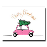 Pink Car Christmas Card