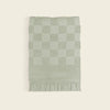 Plush Checkered Beach Towel- Sage