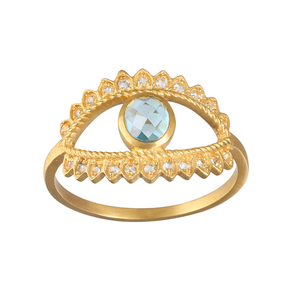 Blue Eye Topaz Ring