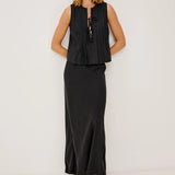 Romina Skirt - Black Linen
