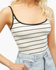 Scoop Cami Bodysuit- Ecru/Black