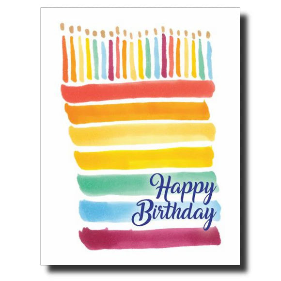 Rainbow Stripe Birthday Card