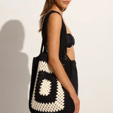 Ostia Crochet Bag-  Black/Off White