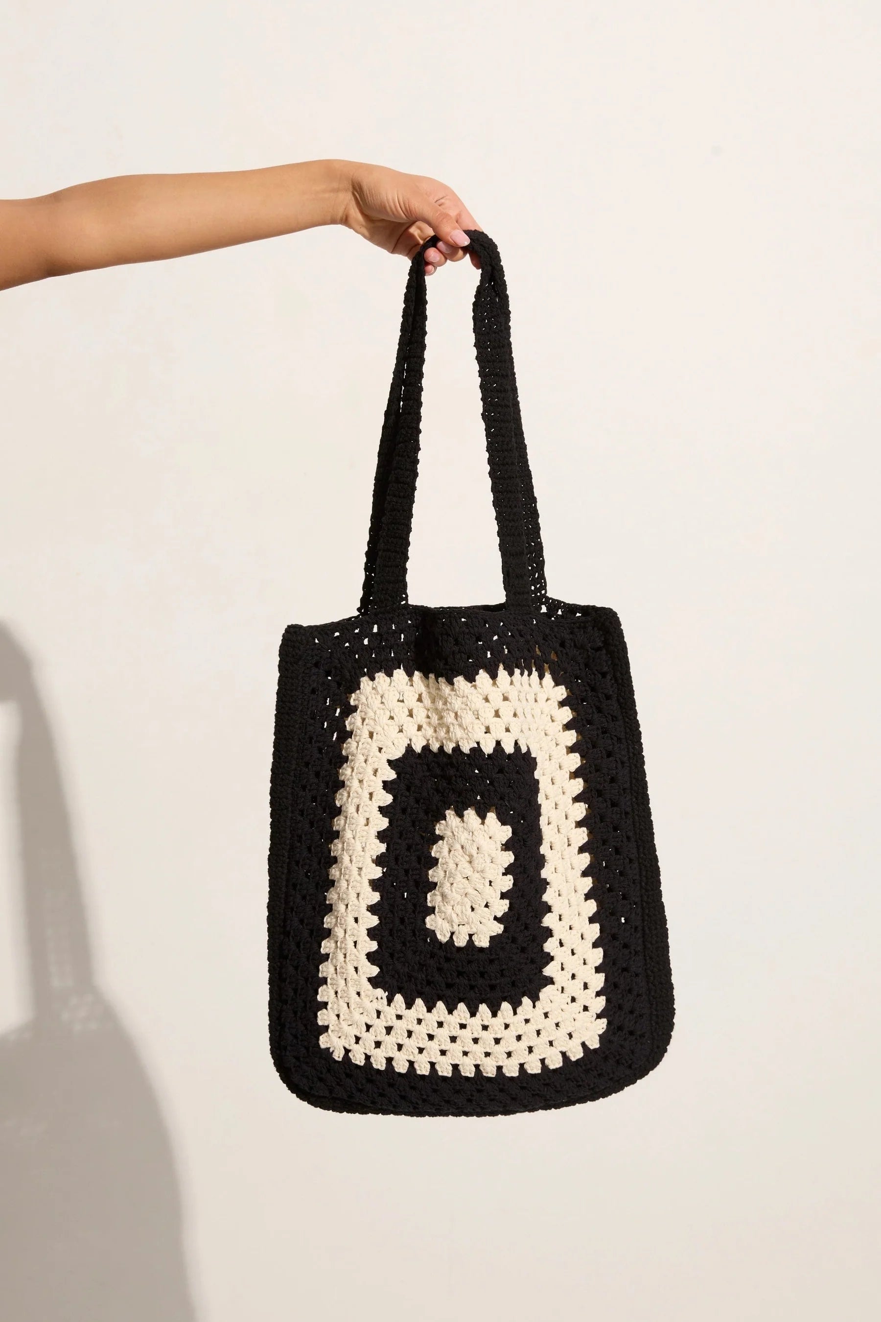 Ostia Crochet Bag-  Black/Off White