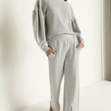 Lincoln Front Slit Knit Pant - Heather Grey