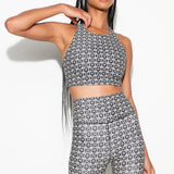 Mystic Eye Laurel Longline Bra-Ash