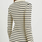 Aurelia Top - Ivory Navy Stripe