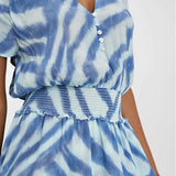 Karla Dress - Blue Watercolor Stripes