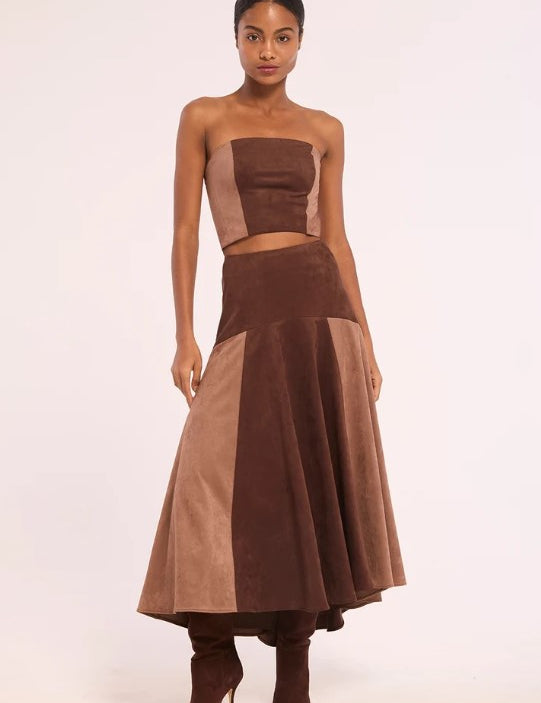 Enid Top - Faux Suede Mix