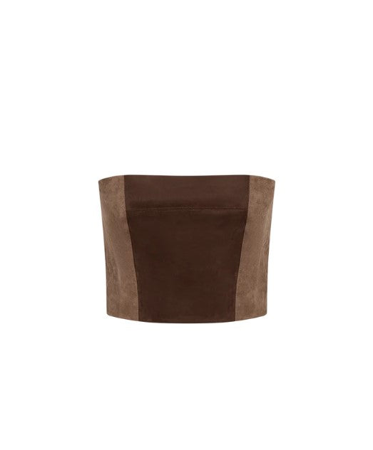 Enid Top - Faux Suede Mix