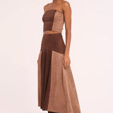 Lenore Skirt - Faux Suede Mix