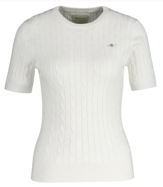 Cable Crew Neck-Eggshell