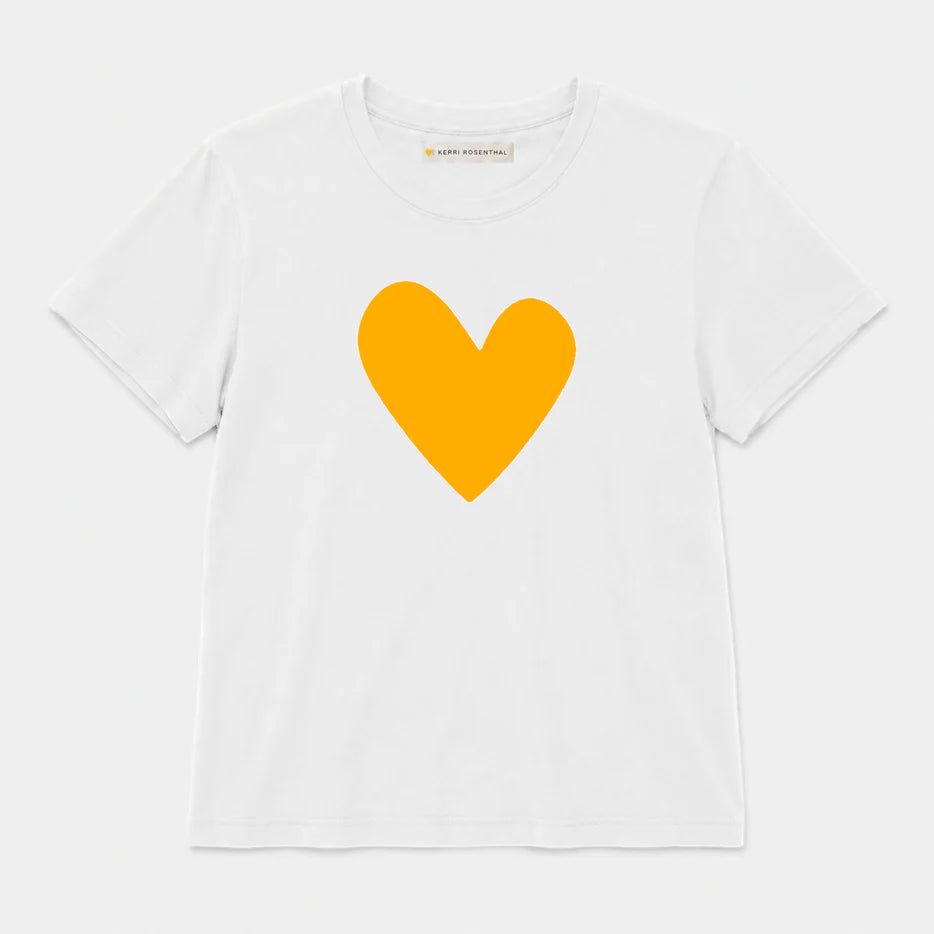 Suke Imperfect Heart Tee -  White- Clementine