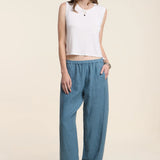 Celine Heavy Linen Pant - Hailstone