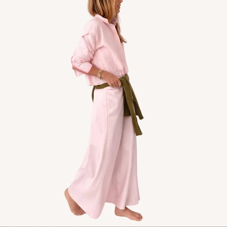 Tia Love Stripe Shirt - Hardly Pink White