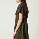 Jamie Cotton Slub Dress- Army Green