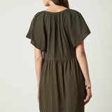 Jamie Cotton Slub Dress- Army Green