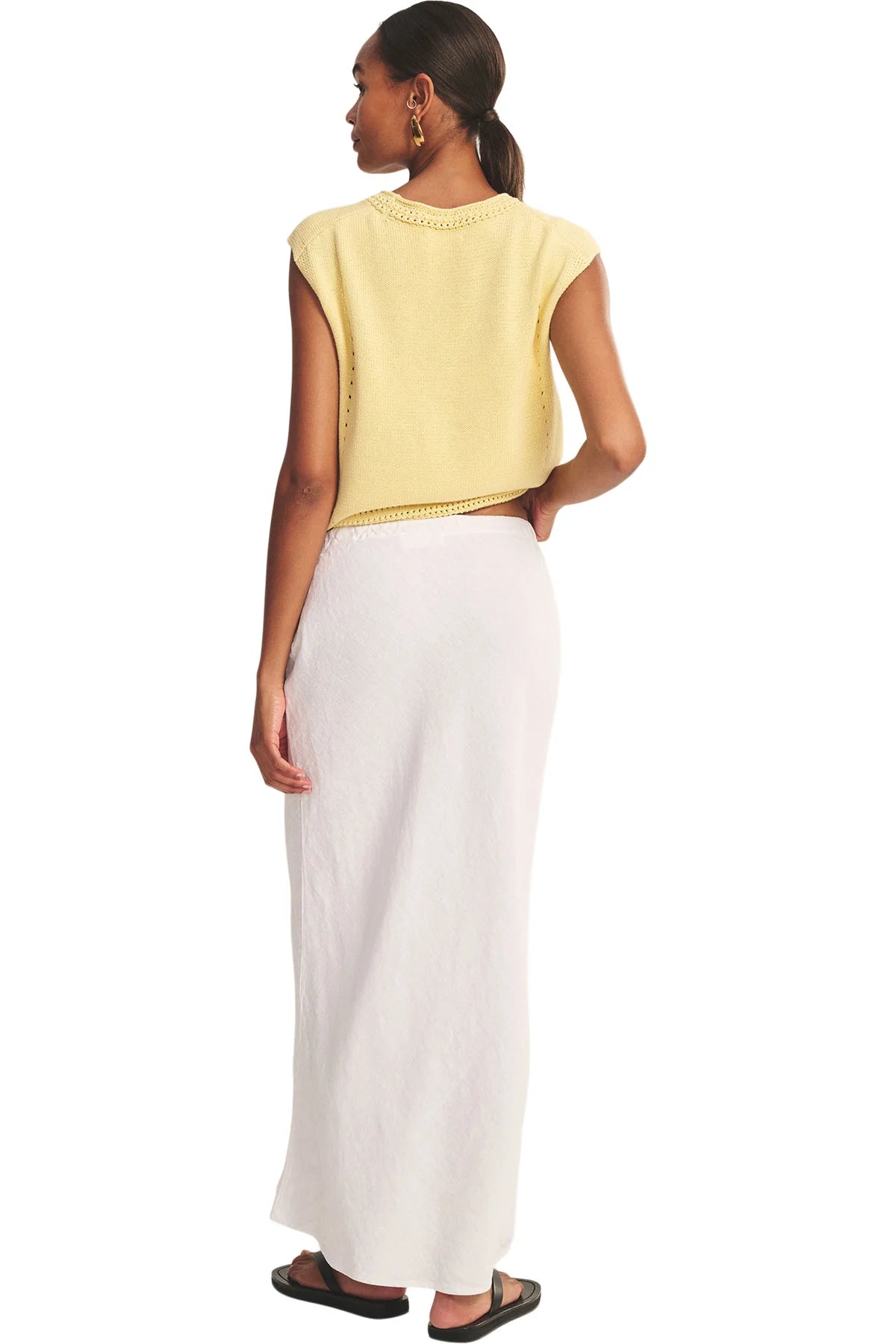 Beka Heavy Linen Skirt - White