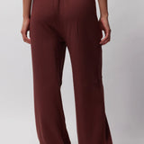 Lofty Slub Rib Claudia Wide Leg - Washed Burgundy