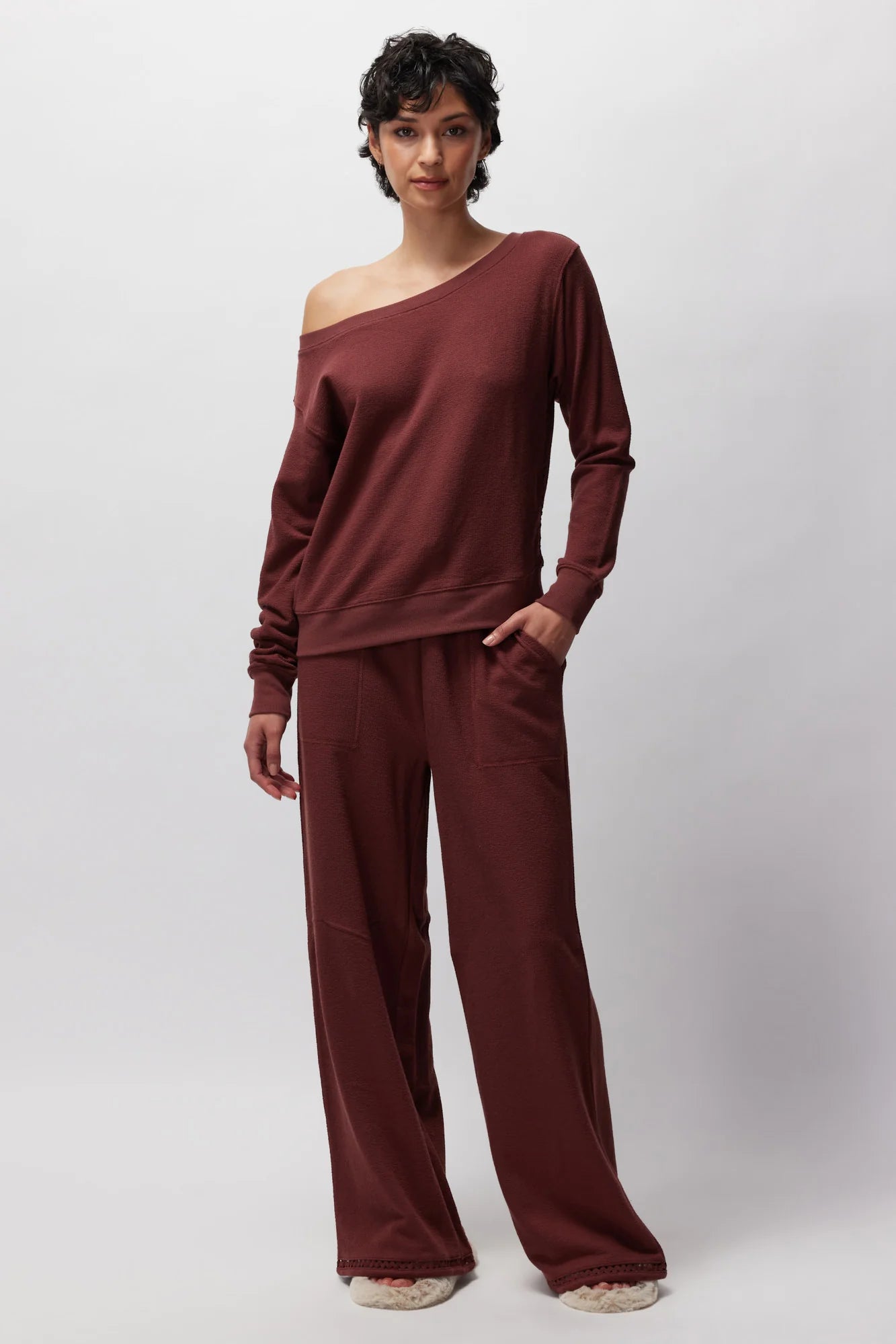Lofty Slub Rib Vida - Washed Burgundy