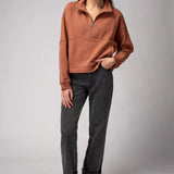 Shay Half Zip- Deep Rust