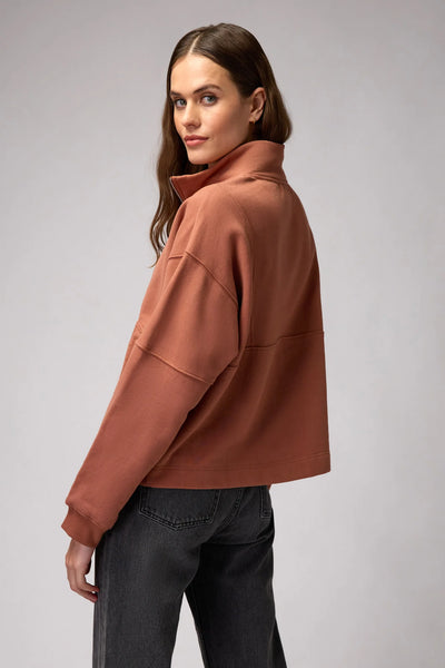 Shay Half Zip- Deep Rust