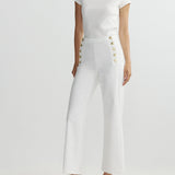 Karmine Refined Wide Leg HR Jeans - White Sailor