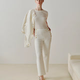 Karmine Refined Wide Leg HR Jeans - White Sailor