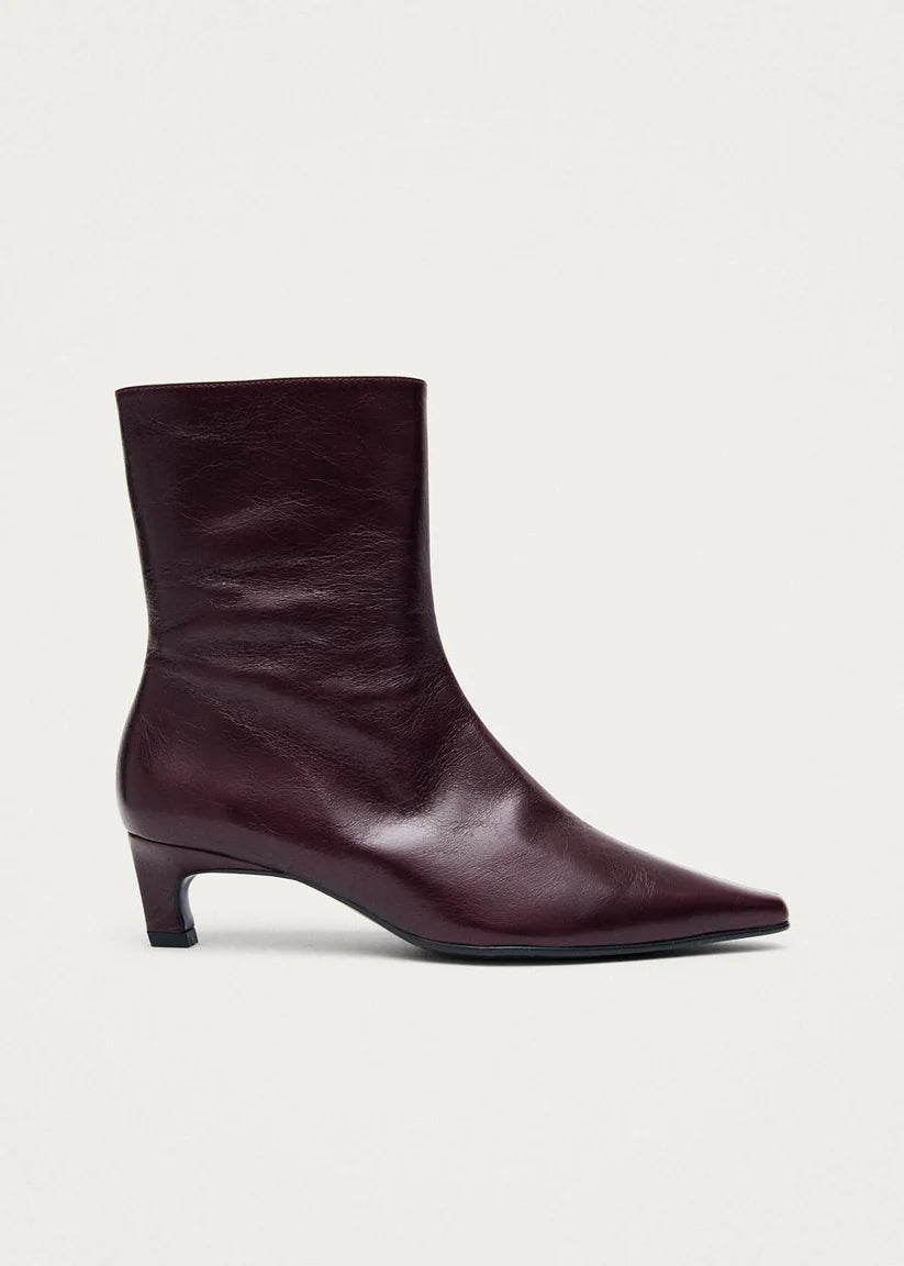 Ambar Rift Leather Ankle Boots - Burgundy
