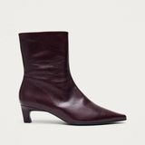 Ambar Rift Leather Ankle Boots - Burgundy