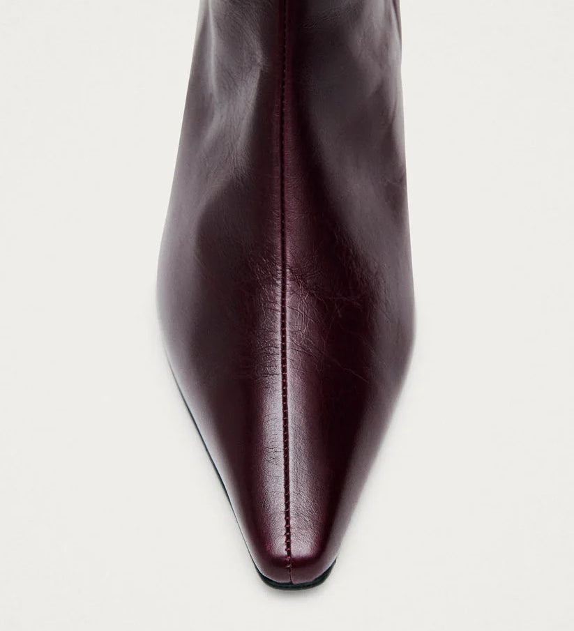 Ambar Rift Leather Ankle Boots - Burgundy