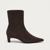 Ambar Suede Leather Ankle Boot - Brown