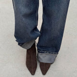 Ambar Suede Leather Ankle Boot - Brown